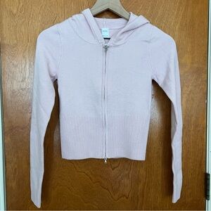 NWT Gilly Hicks Pink Sweater Zip Up Jacket